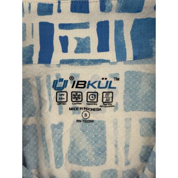 Ibkul Sun Protection UPF 50 Geometric Print Mesh L/S 1/4 Zip Activewear Top S si - Picture 6 of 7